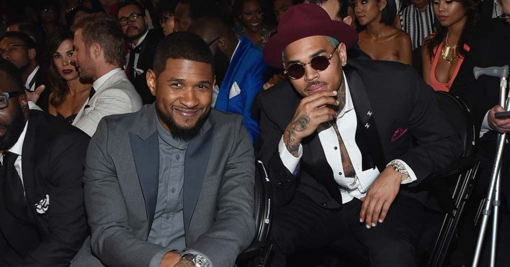 Usher and Chris Brown attend The 57th Annual GRAMMY Awards