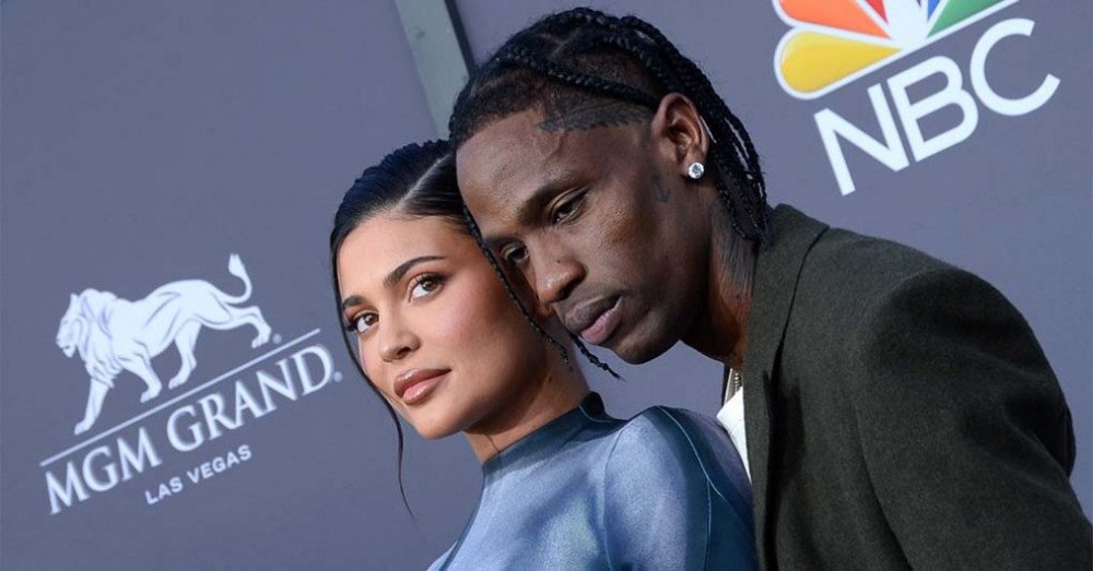 Kylie Jenner and Travis Scott attend the 2022 Billboard Music Awards at MGM Grand Garden Arena