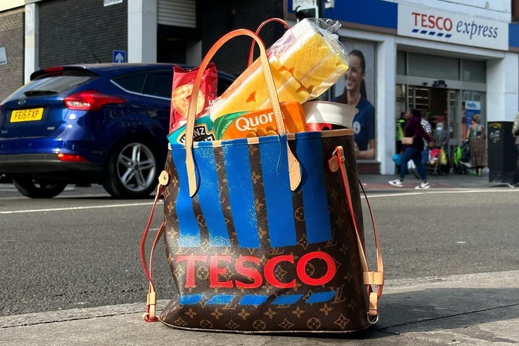 Corbin Shaw Comments on UK Food Inflation With Tesco-Customized Louis Vuitton Bag
