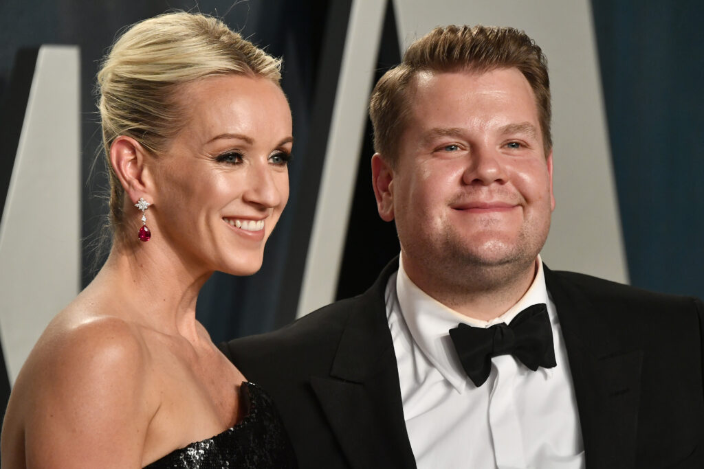 james corden and wife julia carey at 2020 vanity fair oscar party